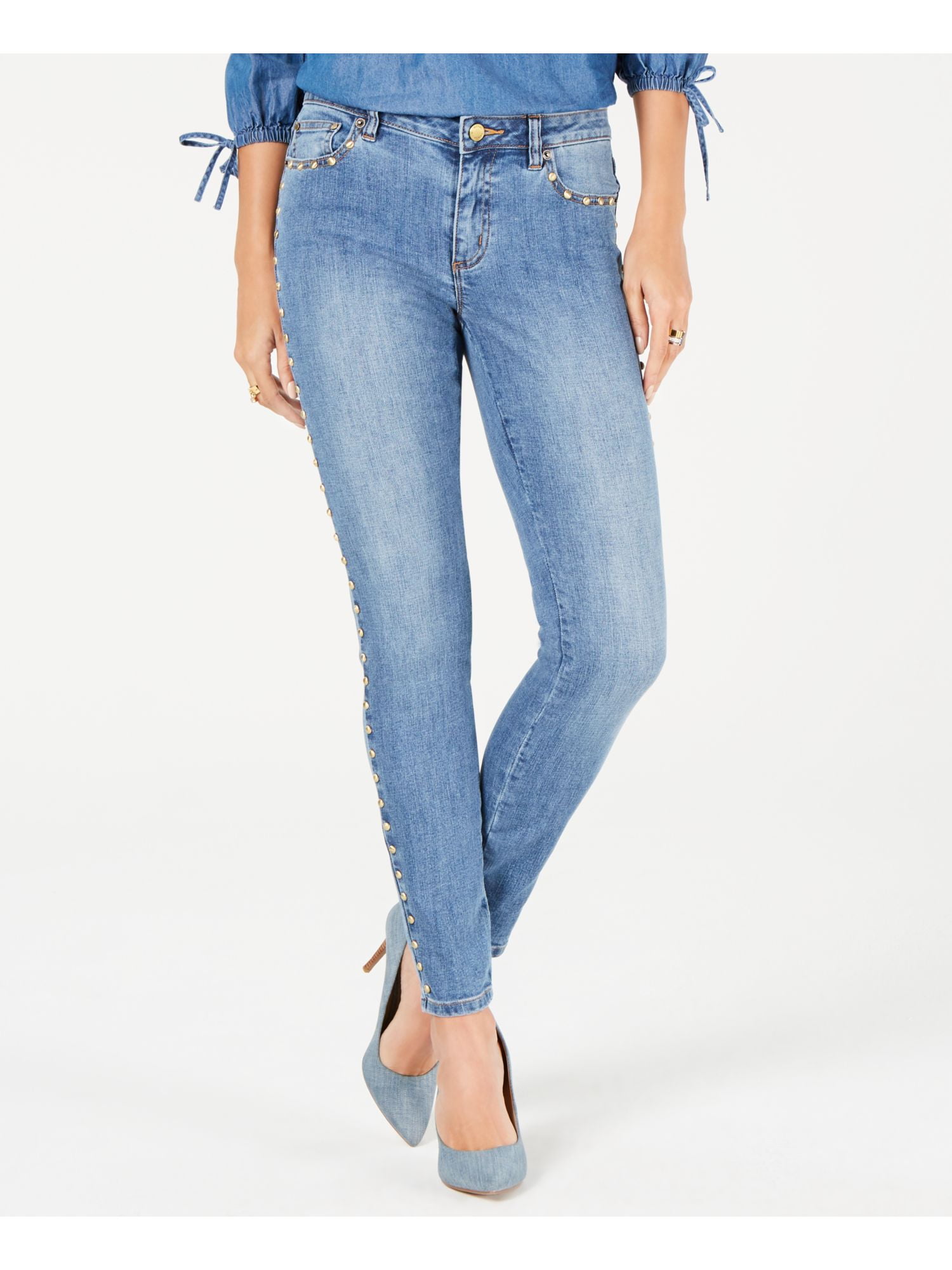 MICHAEL KORS Womens Blue Denim Mid Rise 