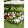 thumbnail image 3 of Outdoor Tablecloth with Umbrella Hole and Zipper, Christmas Snowflakes Rectangle Table Cloth 52x70 Inch Waterproof Tablecloth, Xmas Winter Green Pine Trees Red Buffalo Plaid Picnic Table Cover, 3 of 7