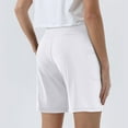 thumbnail image 6 of Kopltyrfg Women's High Waisted 9" Shorts with Zipper Pockets Athletic Workout Long Shorts for Women Knee Length White M, 6 of 6
