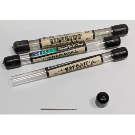 Lot Of 3 New 1/32" .0312 Bright Hss Jobber Length Drill Bits - 21St Century