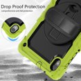 thumbnail image 7 of Case for Lenovo Tab M10 HD 2nd Gen 10.1 Inch 2020 with Screen Protector, 360 Degree Rotating Kickstand Hand Strap Heavy Duty Shockproof Cover with Shoulder Strap, Lime, 7 of 7