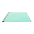 thumbnail image 2 of Ahgly Company Machine Washable Indoor Round Solid Turquoise Blue Modern Area Rugs, 7' Round, 2 of 4
