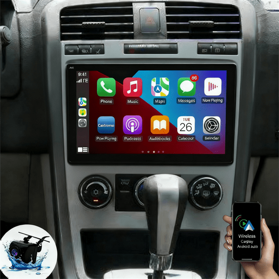 Zcargel 8" Double Din Car Stereo with Wireless CarPlay & Android Auto, for Chevrolet Equinox 2007–2009, Carplay Screen, Head Unit In-Dash, Split Screen, Bluetooth & WiFi