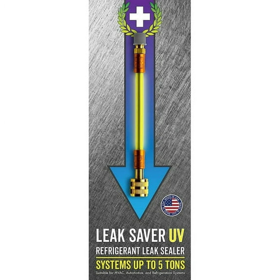 Leak Saver Direct Inject UV - Refrigerant Leak Sealer with Added UV Dye to Detect Large Leaks - for AC, Refrigeration, and Automotive Systems Up to 5 Tons - Compatible with All Refrigerants