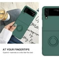 thumbnail image 6 of Z Flip 4 Case, Galaxy Z Flip 4 Case, Slim Fit Ring Holder Liquid Silicone Soft Gel Rubber Bumper Shockproof Women Men Girls Boys Case for Samsung Galaxy Z Flip 4 5G 6.7" 2022-Military Green, 6 of 15