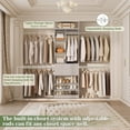 thumbnail image 4 of Homieasy Closet System, 2.4–8.8 FT Closet Organizer System with 2 Drawers, 5 Hanging Rods and Shoe Racks for Walk-in Closet, Bedroom, Gray, 4 of 9