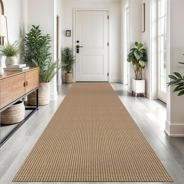 Braided Area Rug x Ft Washable Rugs for Entryway Throw Rugs Rubber Backed Boho Door Mat Indoor Entrance Cotton Kitchen Rugs Woven Front Door Rug for Foyer Living Room Tan/
