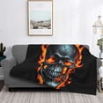 thumbnail image 2 of Yiaed Flame Metal Skull Print Blanket Throw Blanket Soft Cozy Flannel Blanket for Home Bed Sofa Couch Chair-60"x50", 2 of 6