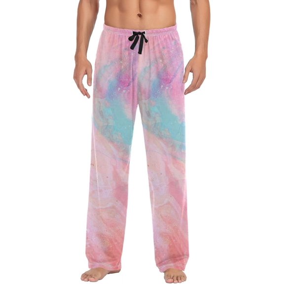 GZHJMY Watercolor Men's Pajama Pants, Soft and Comfortable Lounge Sleep Bottoms with Pockets, Men's Sleepwear with Custom Print, Small