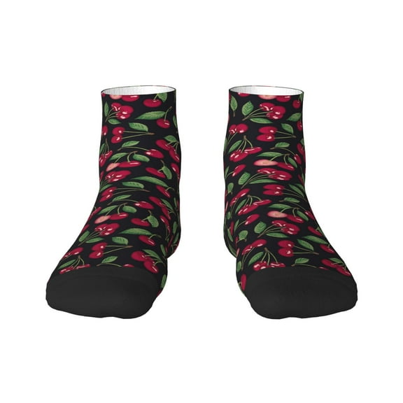 Naloa Ripe Red Cherry Ankle Socks for Women Non Slip Socks No Show Socks Classic Low Cut Casual Socks Casual Socks