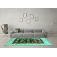 thumbnail image 3 of Ahgly Company Indoor Rectangle Oriental Turquoise Blue Industrial Area Rugs, 8' x 12', 3 of 4
