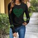 thumbnail image 5 of Mujeres de Manga Larga Tops Casual Día de San Patricio Impresión Cuello Redondo Blusa Suelta Poliéster Ligero Suave Cómodo para Primavera Verano, 5 of 6