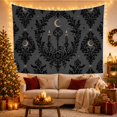thumbnail image 3 of Ornate Damask Floral with Scrollwork Candelabra Candles Sits, Spooky Gothic for Gothic Decor Fans, Dark Art Decor, Halloween Gift, Tapestry Wall Hanging for Bedroom and Dorm, 3 of 7