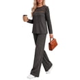 thumbnail image 2 of MOYIKO Two Piece Lounge Sets for Women Casual Lace Pajamas Set Wide Leg Pants Winter Matching 2 Piece Outfits Trendy Clothes, 2 of 7