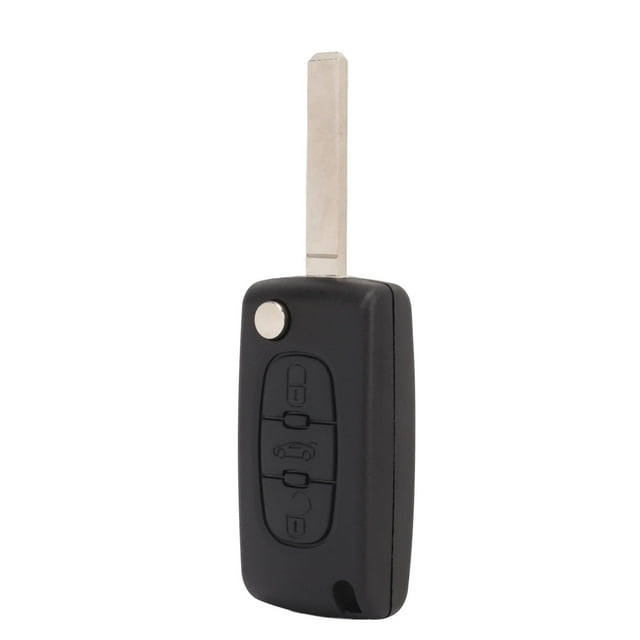 Remote Control Key Case, Car Key Case Black 3 Buttons Folding Flipping Protective Key Fob Cover Replacement For 107 207 307 307cc