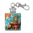 thumbnail image 1 of Aquaman King of the Sea Stainless Steel 1oz Mini Flask Key Chain, 1 of 4