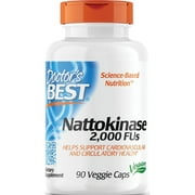 Doctor's Best Nattokinase 2,000 Fu, Non-GMO, Gluten Free, Vegan, Supports Cardiovascular and Circulatory Health, 90 Veggie Caps