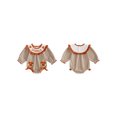 thumbnail image 2 of Cjfdfy Newborn Baby Girl Thanksgiving Fall Outfit Turkey Gobble Bows Striped Long Sleeve Bubble Romper Infant Cute My First Thanksgiving Fall Winter Clothes 0-18M, 2 of 9