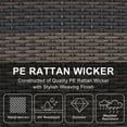 thumbnail image 5 of PARKWELL 4-Piece Outdoor Patio Furniture Set 5-Seat High Back Conversation Set with 41" Fire Pit Table and Deep Seat Wicker Chairs for Patio Garden Deck,Brown Wicker Gray Cushions, 5 of 9