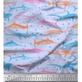 thumbnail image 1 of Soimoi Silk Fabric Bubbles & Fish Ocean Decor Fabric Printed Yard 42 Inch Wide, 1 of 2