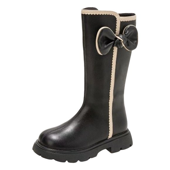 Yammkia Cowboy Boots Girls Toddler Girls Cowboy Boots - Cowgirl Western Boot for Kids Mid Calf Riding Shoes Little Kid/Big Kid Size 2.5 (Black,Big Kids 2.5)