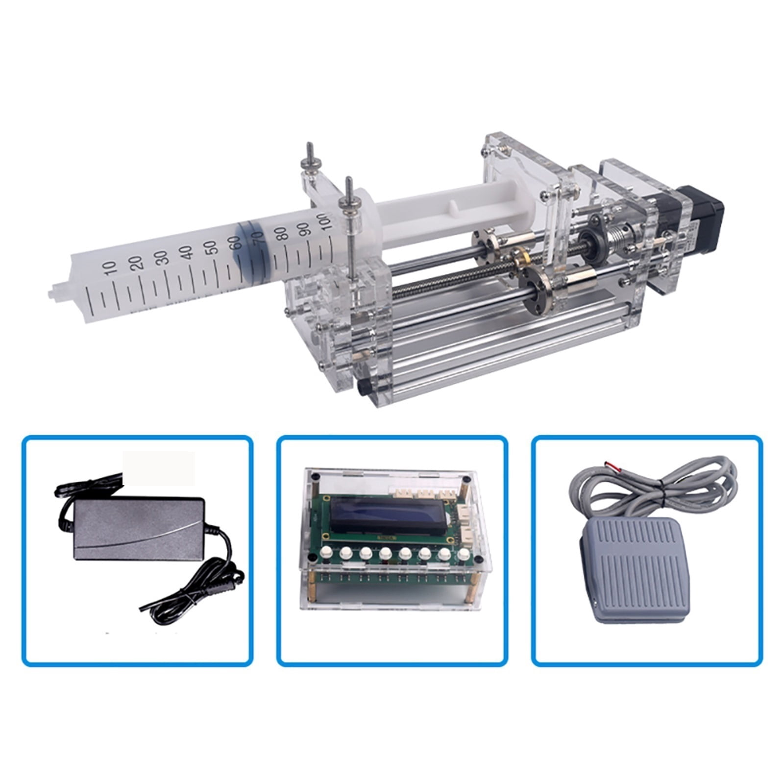 1-150ML Laboratory Micro Syringe Pump Desktop Precision Electric Injection Pump Mini Propel Pump Liquid Glue Dispenser DC 12V ,Simple to Hookup