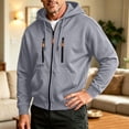 thumbnail image 3 of Casual Hooded Jackets for Men Zip Up Long Sleeve with Pockets Outdoor Jacket, 3 of 7