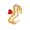 Gold-B, variant on Gold Stainless Steel Heart Red CZ V Shape Open Ring for Women, Birthday Anniversary Gift