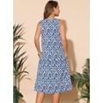 thumbnail image 7 of DARING DIVA Sleeveless Crewneck Print Midi Tank Dress S Dark Blue, 7 of 7