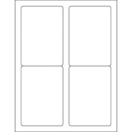 SSBM Rectangular Laser Labels 3 1/2" x 5" Glossy White 400/Case