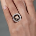 thumbnail image 4 of Gem Stone King 925 Sterling Silver Ring Smoky Quartz Moissanite (6.98 Cttw), 4 of 4