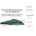 thumbnail image 2 of 10x10 Pop Up Canopy Replacement Top Cover with Air Vent for Straight Leg Canopy Tent, Waterproof for Outdoor Garden Patio Camping Sun Shade(Top Only) (Green, 1), 2 of 7
