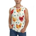 thumbnail image 3 of Uemuo Flower Chicken Pattern Men's Sleeveless T-Shirt,Muscle Athletic Tank Top, Moisture-wicking Quick-dry Breathable Classic Tee Top for Gym Run Outdoor Sports-XX-Large, 3 of 8