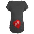 thumbnail image 1 of CafePress - Baby Feet In Heart Maternity T Shirt - Maternity Dark T-Shirt, 1 of 1