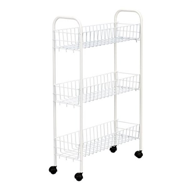 household essentials 05121 slim line 3tier metal storage cart laundry room rolling organizer