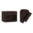 thumbnail image 3 of JERFIT 32 Inch Modern Nightstand with Drawer, Brown Bedside Table with Open Shelf, MDF Wood Bedroom Storage Cabinet, 3 of 9