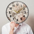 thumbnail image 6 of Yayeee Wall Clock Battery Operated 9.5" Silent Quartz Non-Ticking for Living Room Decor, Lace and Floral, 6 of 8