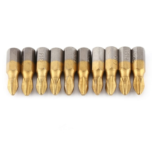 Screwdriver Bit,10 Pcs Titanium Coated P Bit Magnetic Screwdriver Bit Ultra Responsive