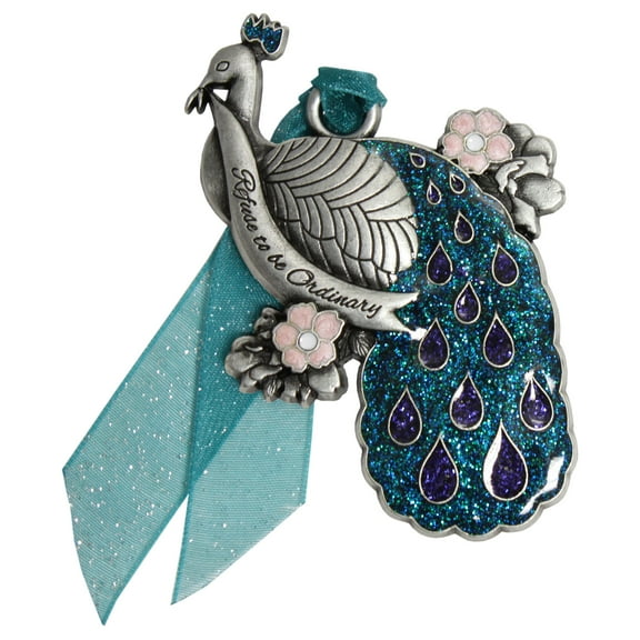 Glitter Peacock Ornament