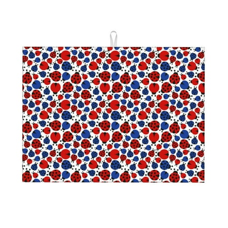 

Coaee Ladybugs for Kitchen Drying Mat Dish Drying Mats for Kitchen Counter Foldable Water-Absorbent Suitable for Draining Racks