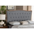 thumbnail image 3 of Baxton Studio Nikita Gray Fabric and Walnut Brown Wood Queen Size Headboard, 3 of 19