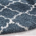 thumbnail image 3 of SAFAVIEH Hudson Jaye Plush Geometric Shag Area Rug, Slate Blue/Ivory, 5' x 5' Round, 3 of 8
