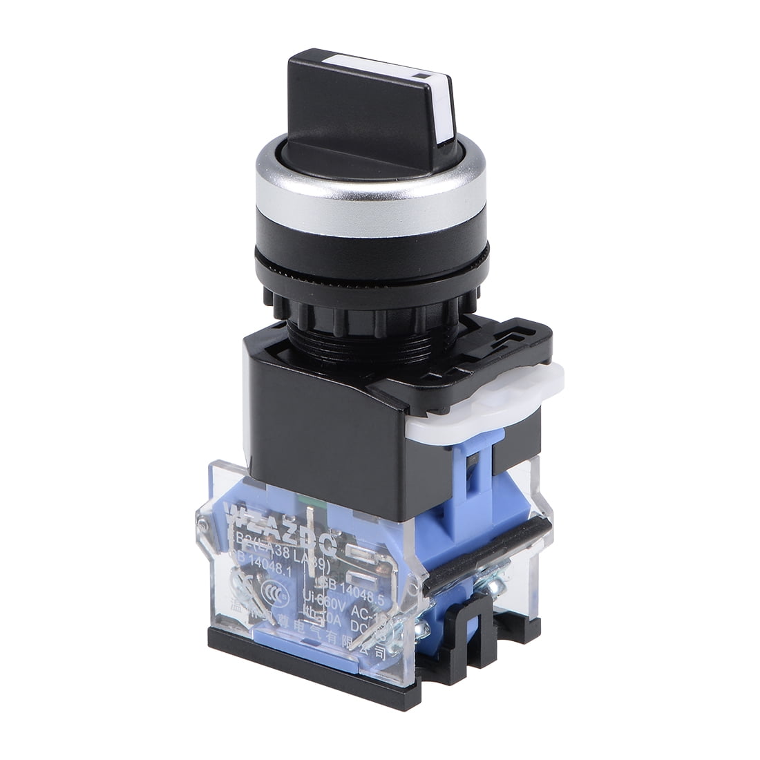 Rotary Selector Switch 2 Positions 2NO Momentary AC 660V 10A 22mm Panel