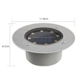 thumbnail image 2 of Lámpara enterrada de jardín impermeable con luz solar subterránea de 8 LED (luz cálida), 2 of 7