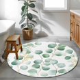 thumbnail image 4 of Green Yellow Round Area&nbsp;Rug 3ft Eucalyptus Leaves Watercolor Botanical Non-Slip&nbsp;Washable Circle Rugs Soft Felt Indoor Floor Mat for Bedroom Kitchen Living Room Bathroom, 4 of 9