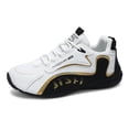 thumbnail image 2 of CORASUN Men's Fashion Athletic Trainers, Sleek Wrap-Around Sole Casual Sneakers, Comfortable Lightweight Walking Shoes for Urban Leisure and Outdoor Activities, Black & White, 2 of 10