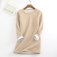thumbnail image 2 of GJSYRH Lined Sweatshirt for Women,Oversized Crewneck Pullover Tops Long Sleeve Thermal Sweatshirts Winter Clothes, 2 of 3