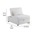 thumbnail image 5 of Jiya Convertible Sofa Chair to Single Bed, White Fabric, 76 Inch, 5 of 6