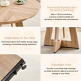 thumbnail image 6 of 47" Round Dining Table for 4 People, Modern Farmhouse Wooden Kitchen Table for Dining Room, Natural, 6 of 8