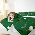 thumbnail image 5 of Homewish Golf Sport Game Full Size Comforter Sets,Golf Club Bedding Comforter Set,Green White Brown Bedding Sets For Boys Kids,Luxury Bedroom Decor Reversible,3pcs, 5 of 9